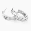 Créoles Ambrine Argent Blanc