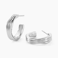 Créoles Ambrine Argent Blanc
