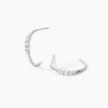 Créoles Anemone Argent Blanc Oxyde De Zirconium