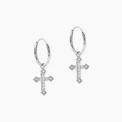 Créoles Angel Argent Blanc Oxyde De Zirconium