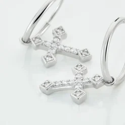 Créoles Angel Argent Blanc Oxyde De Zirconium