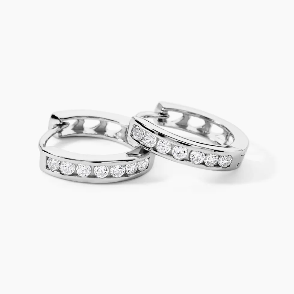 Créoles Anne-sixtine Argent Blanc Oxyde De Zirconium