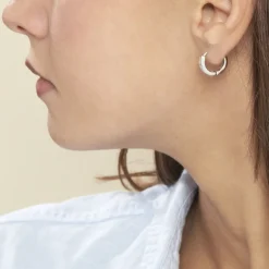 Créoles Anne-sixtine Argent Blanc Oxyde De Zirconium