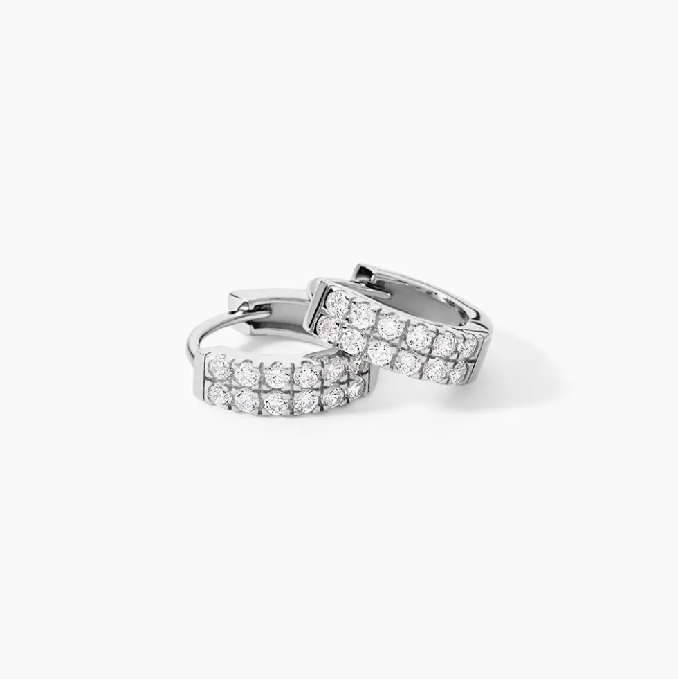 Créoles Argent Blanc Denice Oxydes De Zirconium