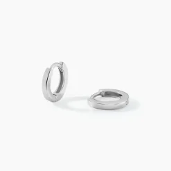 Créoles Argent Blanc Eleanora
