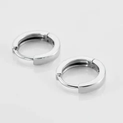 Créoles Argent Blanc Eleanora