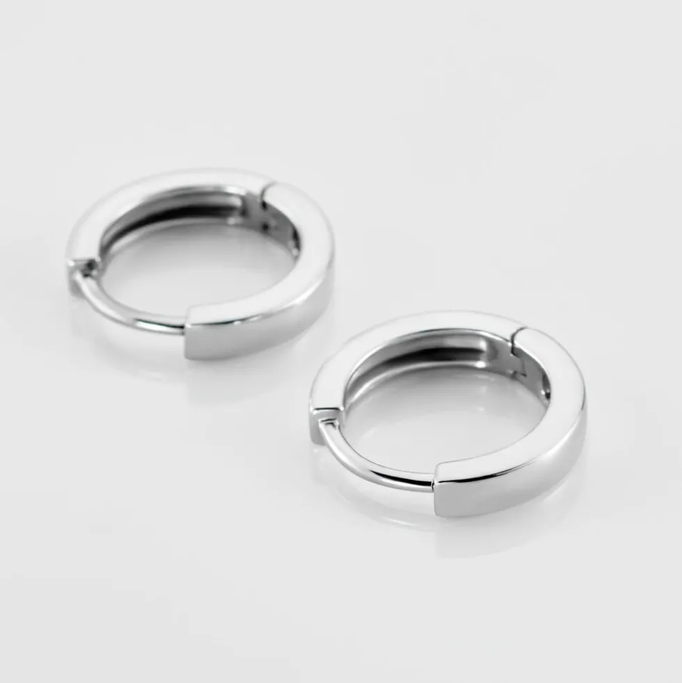 Créoles Argent Blanc Eleanora