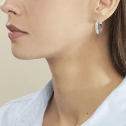 Créoles Argent Blanc Esmee