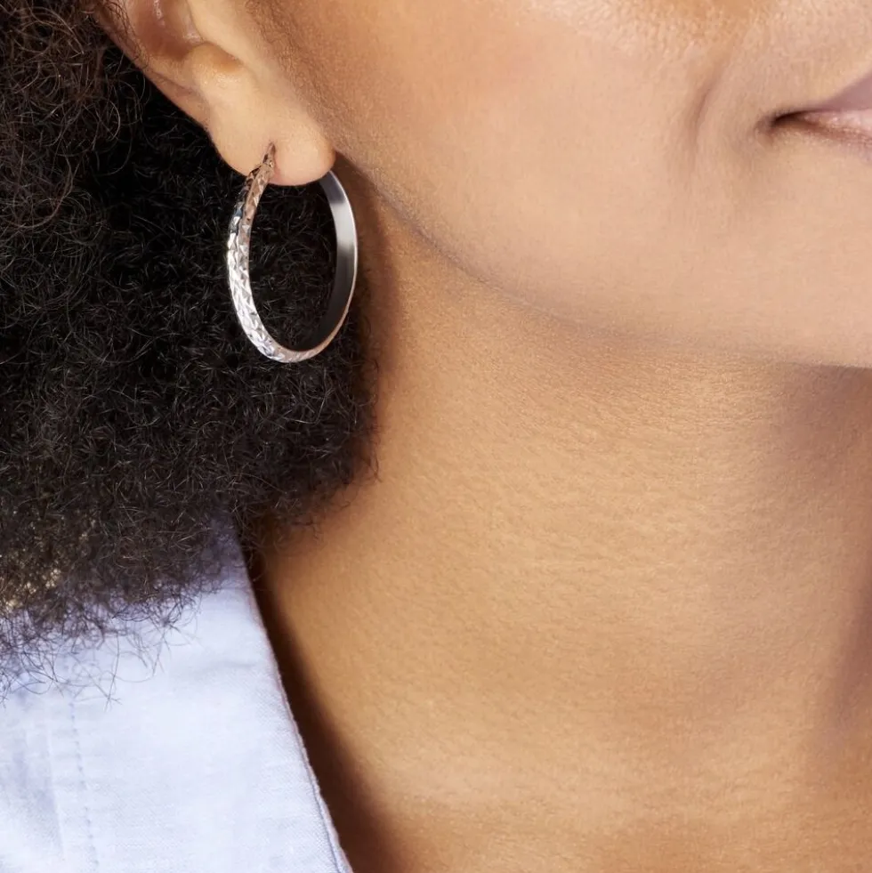 Créoles Argent Blanc Esmee