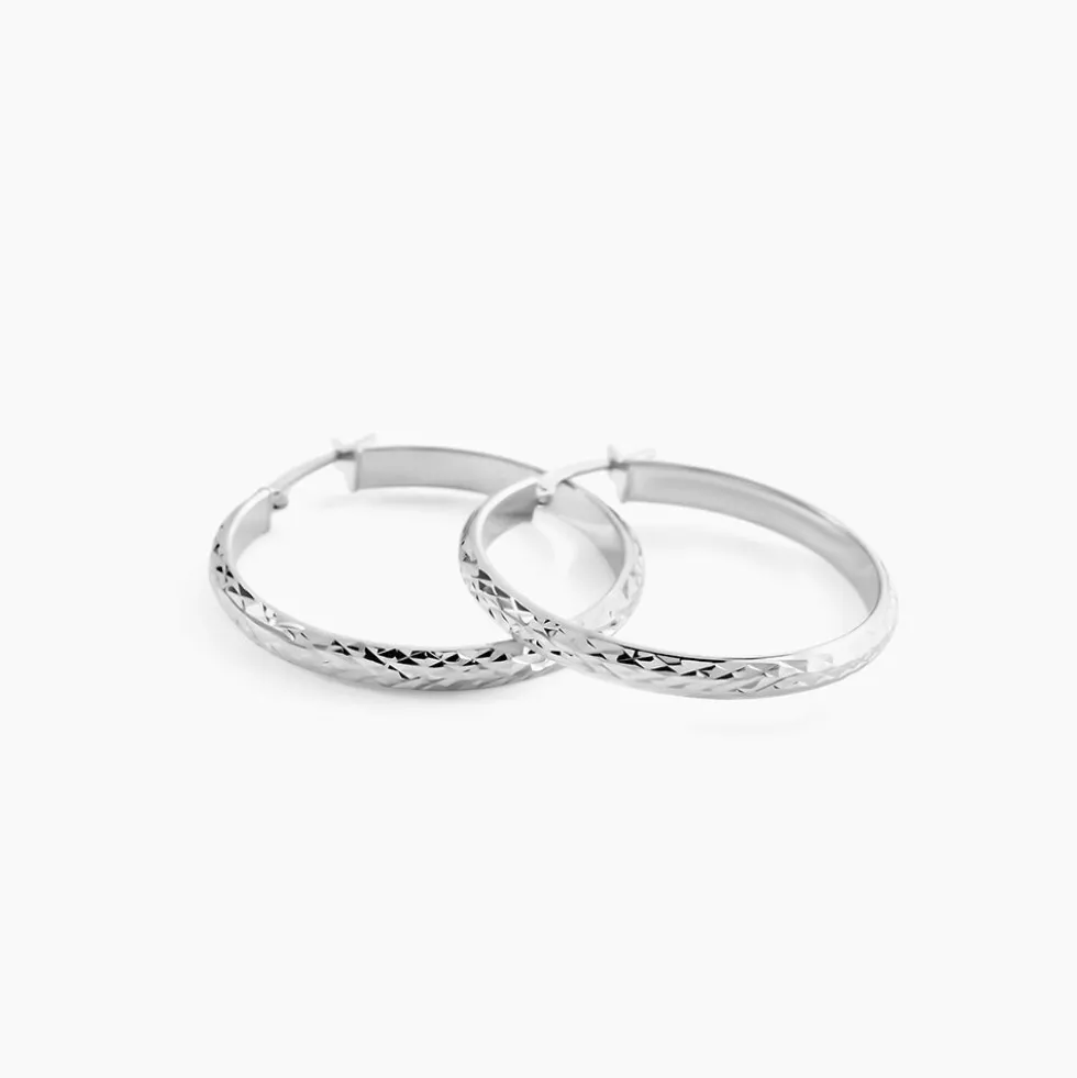 Créoles Argent Blanc Esmee