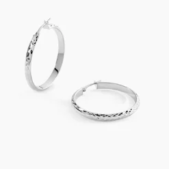Créoles Argent Blanc Esmee