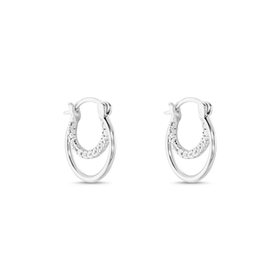 Créoles Argent Blanc Linnette Oxydes De Zirconium