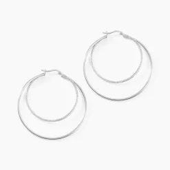 Créoles Argent Blanc Marjorie