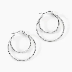 Créoles Argent Blanc Marjorie