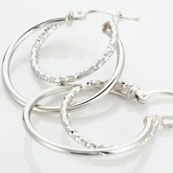 Créoles Argent Blanc Marjorie