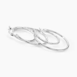 Créoles Argent Blanc Marjorie
