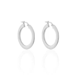 Créoles Argent Blanc Mila