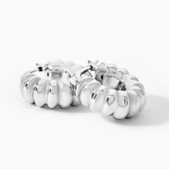 Créoles Arie Argent Blanc