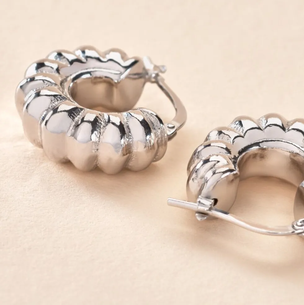 Créoles Arie Argent Blanc
