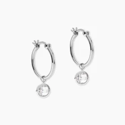 Créoles Bastiano Rondes Argent Blanc Oxyde De Zirconium