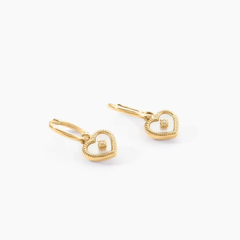 Créoles Bronte Or Jaune Nacre Diamant
