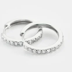 Créoles Classique Argent Blanc Jussi Oxyde De Zirconium