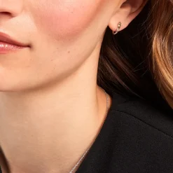 Créoles Desert Argent Blanc Oxyde De Zirconium