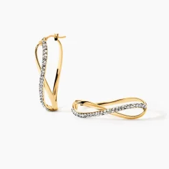 Créoles Domitilla Or Jaune Strass