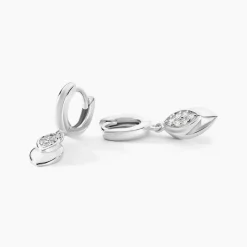 Créoles Duchesse Argent Blanc Oxyde De Zirconium