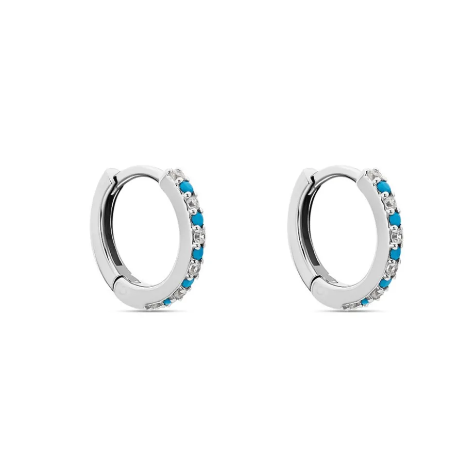 Créoles Elga Argent Blanc Oxyde De Zirconium