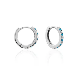 Créoles Elga Argent Blanc Oxyde De Zirconium