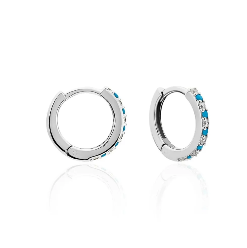 Créoles Elga Argent Blanc Oxyde De Zirconium