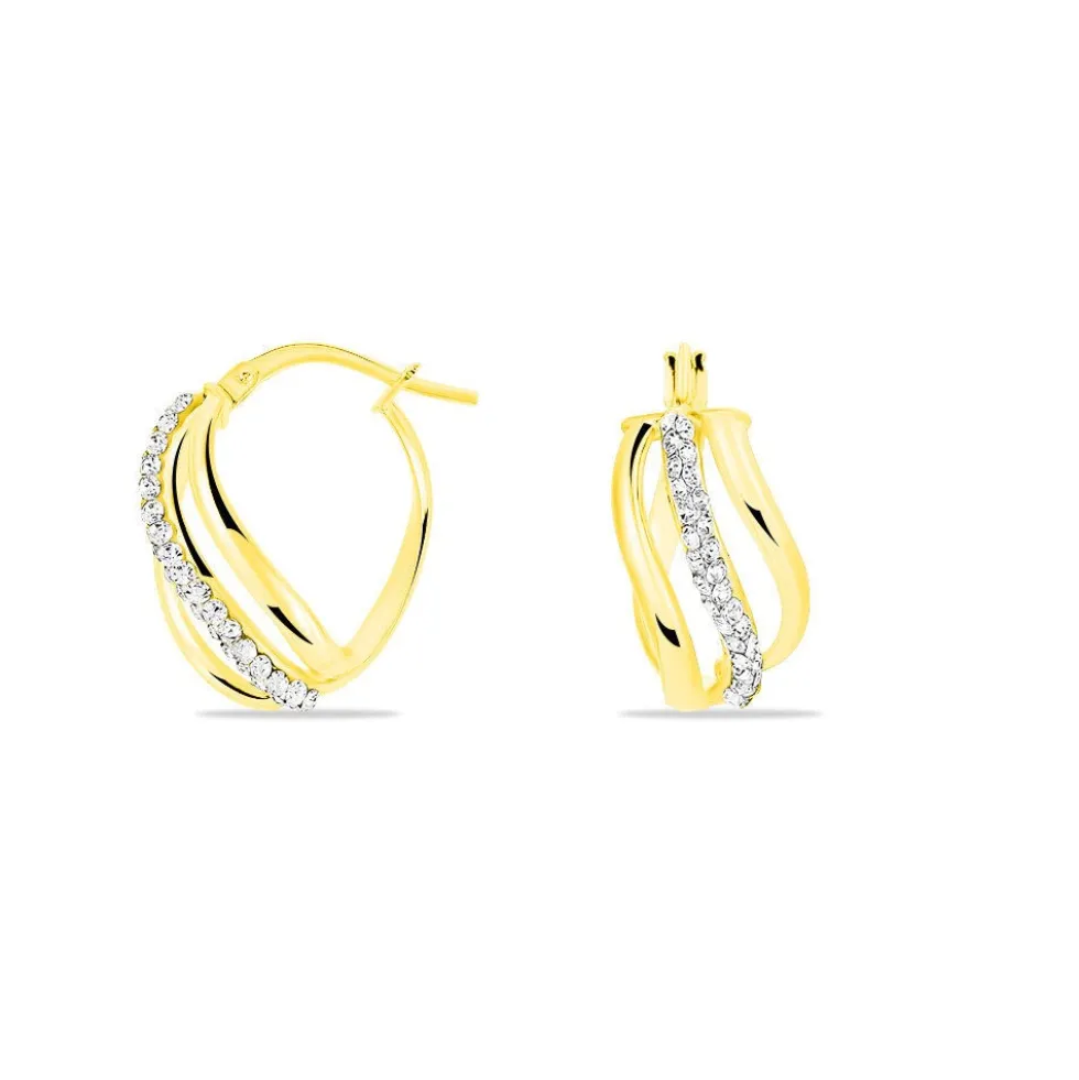 Créoles Eliseo Or Jaune Strass