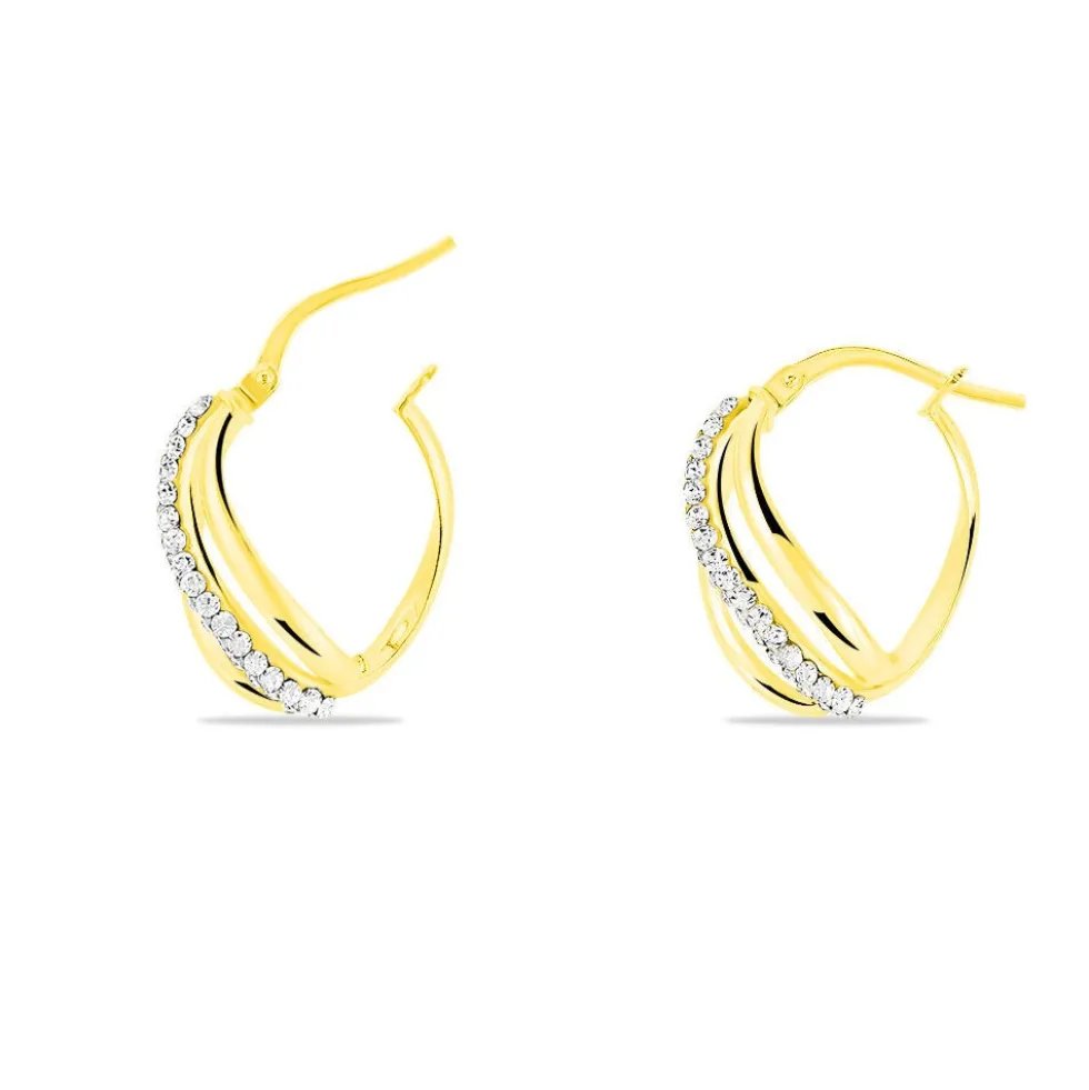 Créoles Eliseo Or Jaune Strass
