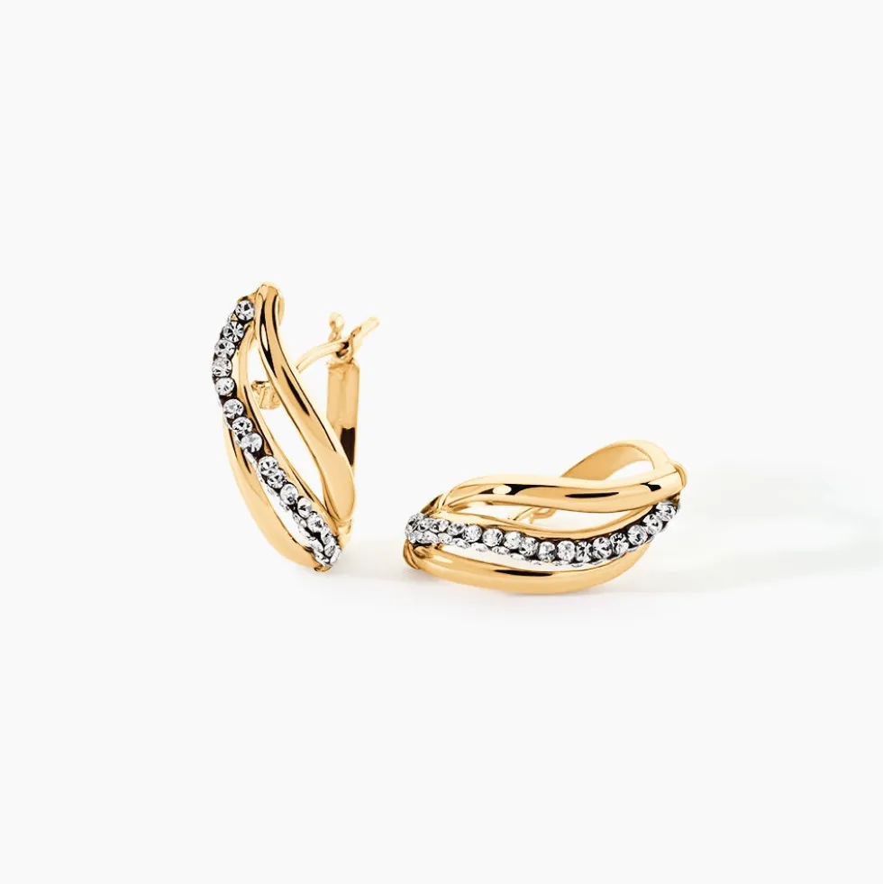 Créoles Eliseo Or Jaune Strass