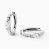 Créoles Ellinor Argent Blanc Oxyde De Zirconium