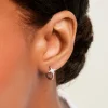 Créoles Estrella Argent Blanc Oxyde De Zirconium