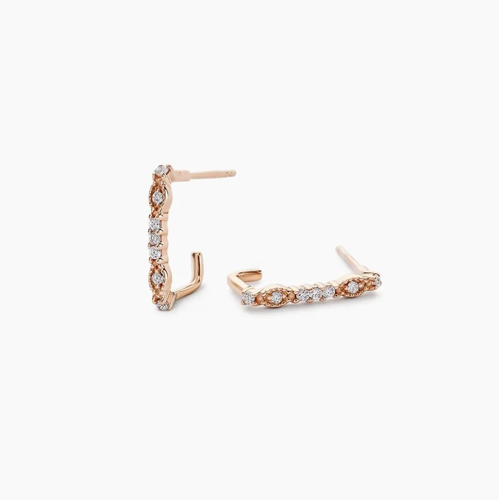 Créoles Eugenie Argent Rose Oxyde De Zirconium