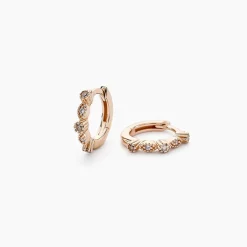 Créoles Eugenie Argent Rose Oxyde De Zirconium