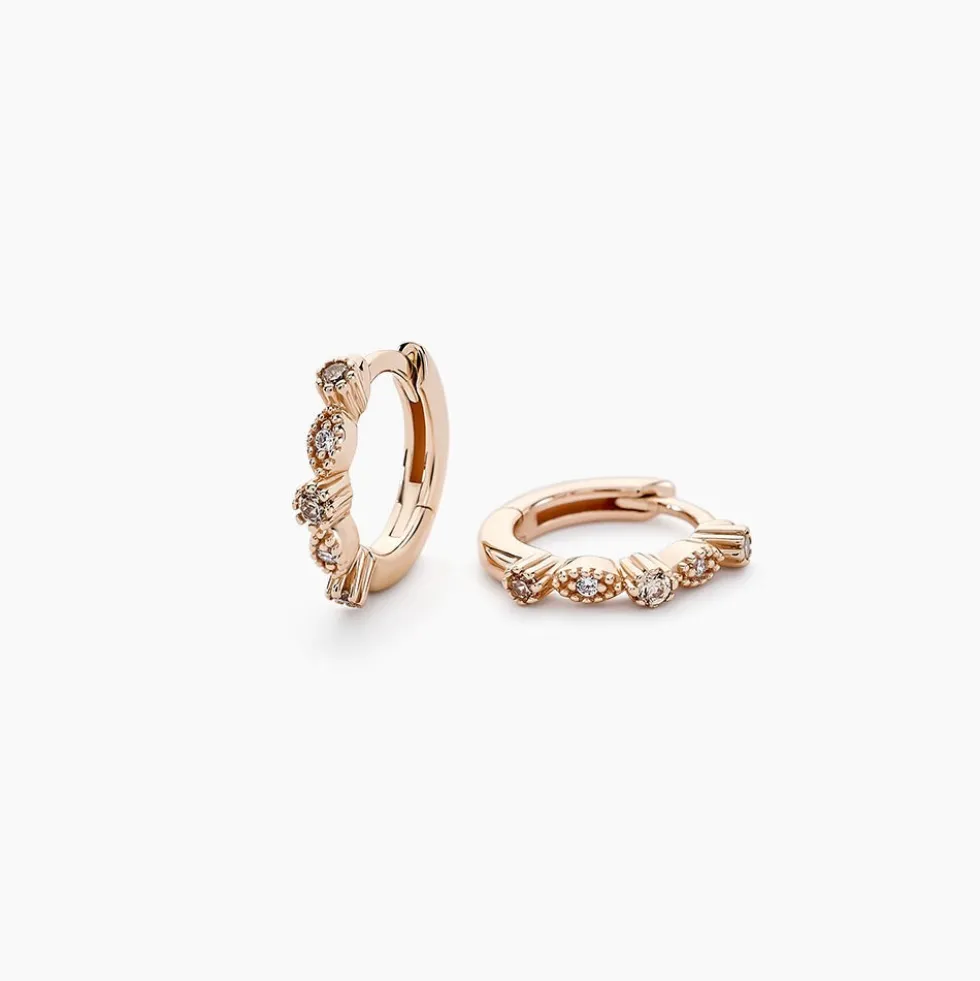 Créoles Eugenie Argent Rose Oxyde De Zirconium