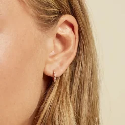 Créoles Eugenie Argent Rose Oxyde De Zirconium