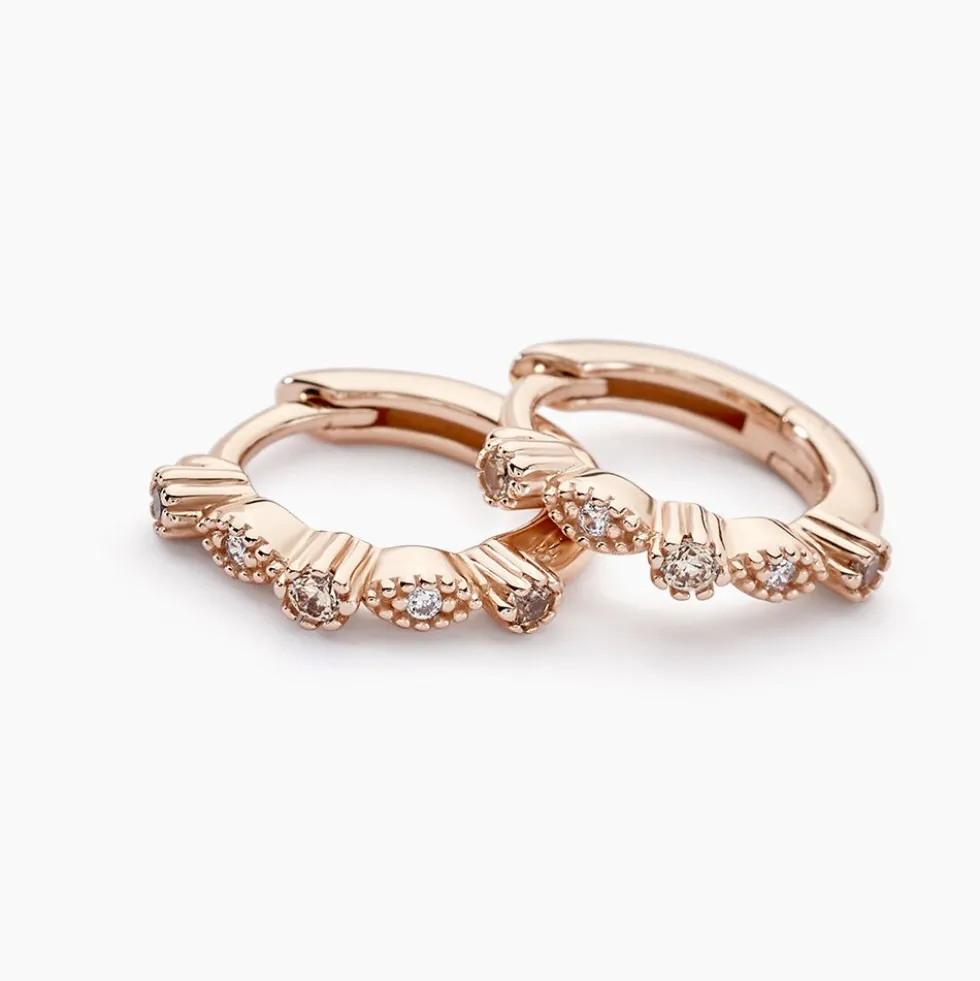 Créoles Eugenie Argent Rose Oxyde De Zirconium