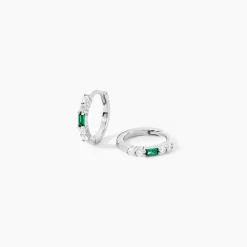 Créoles Felisa Argent Blanc Oxyde De Zirconium