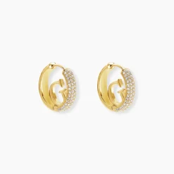 Créoles Guess Crazy Earrings Acier Jaune Oxyde De Zirconium