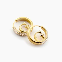 Créoles Guess Crazy Earrings Acier Jaune Oxyde De Zirconium