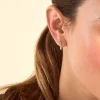 Créoles Haniya Argent Blanc Oxyde De Zirconium