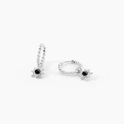 Créoles Hesper Argent Blanc Oxyde De Zirconium