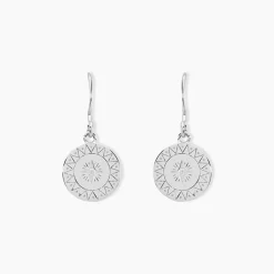 Créoles Isra Argent Blanc Oxyde De Zirconium