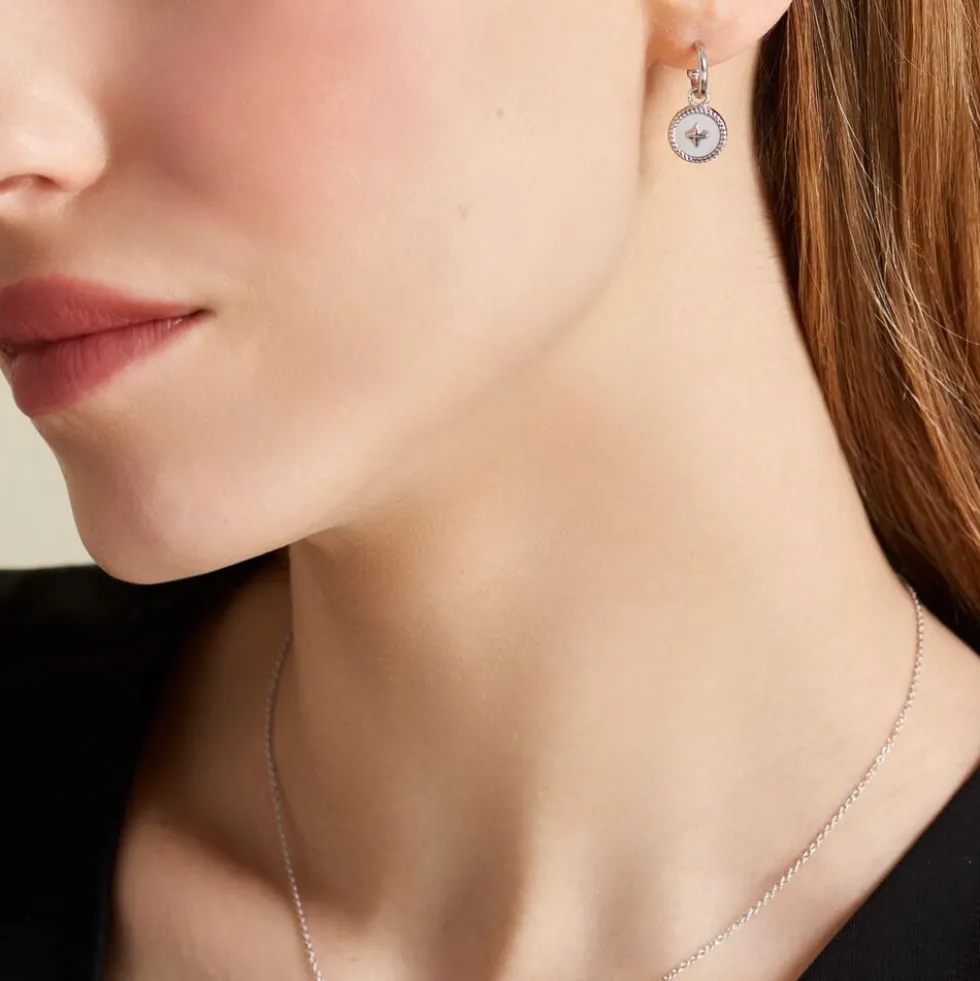 Créoles Izarra Argent Blanc Nacre