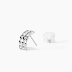 Créoles Jacobee Rondes Or Blanc Oxyde De Zirconium